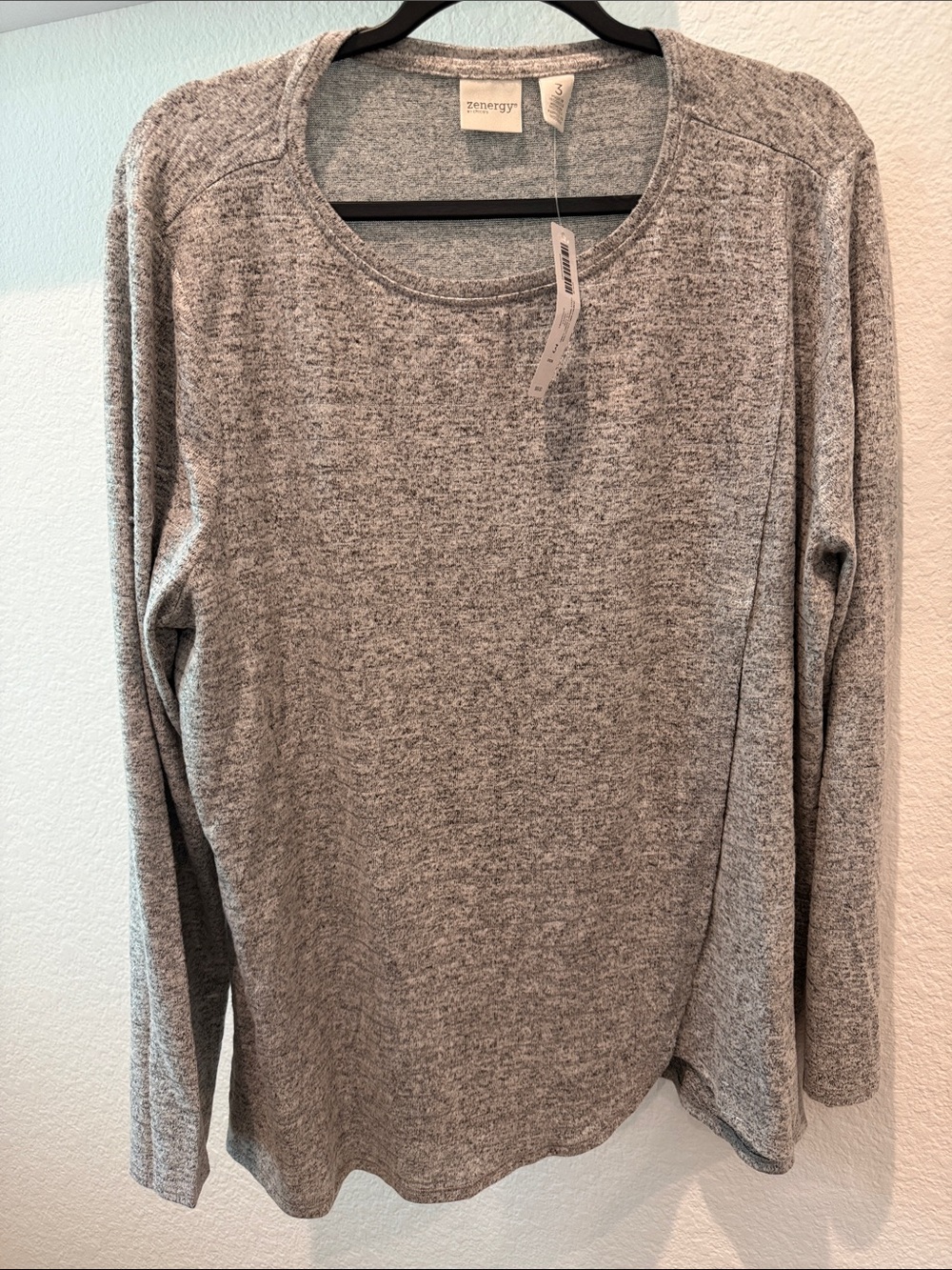 Zenergy by Chico's Soft Heather Gray Crewneck Sweatshirt